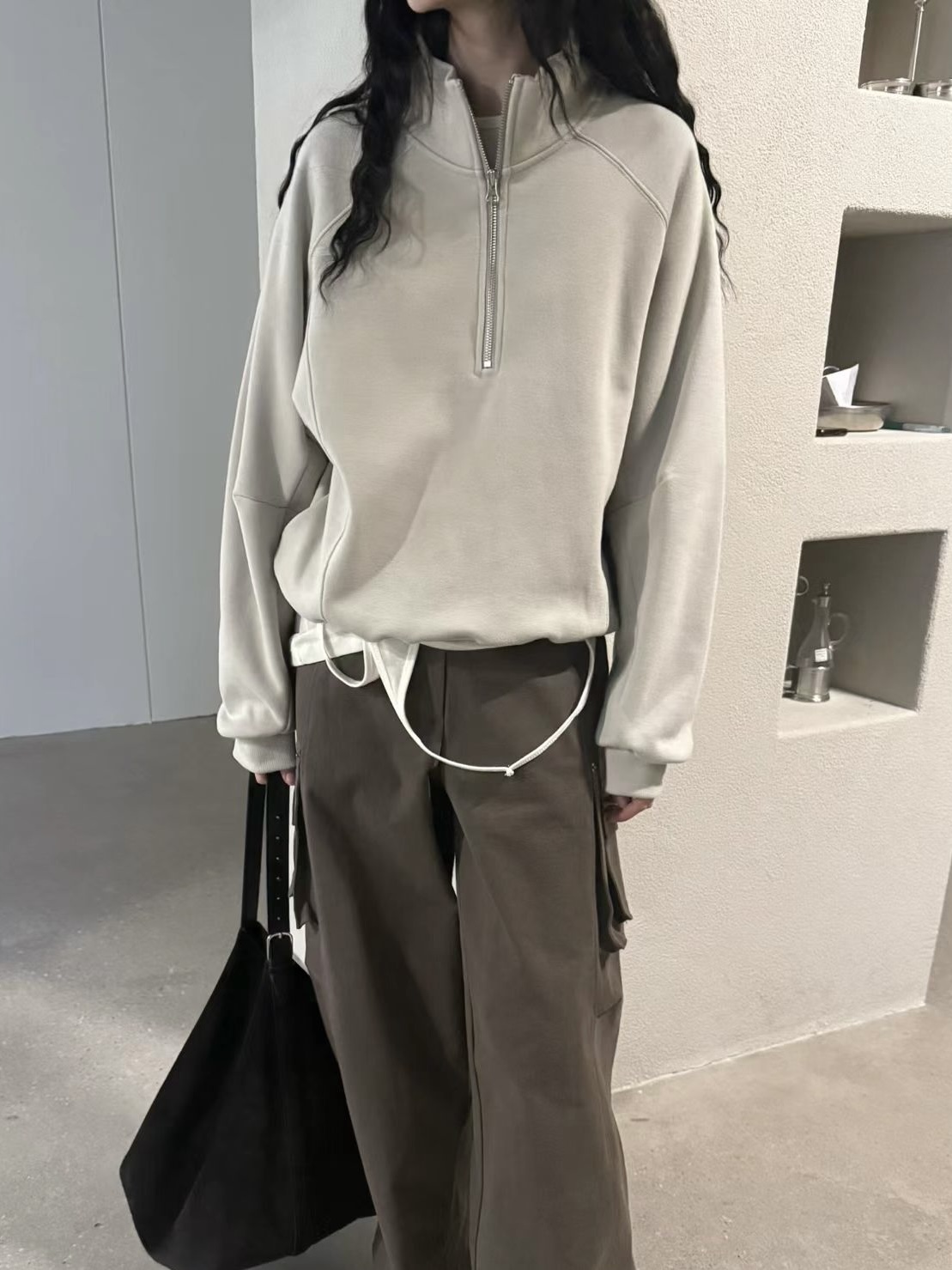 立領半拉鍊刷毛上衣