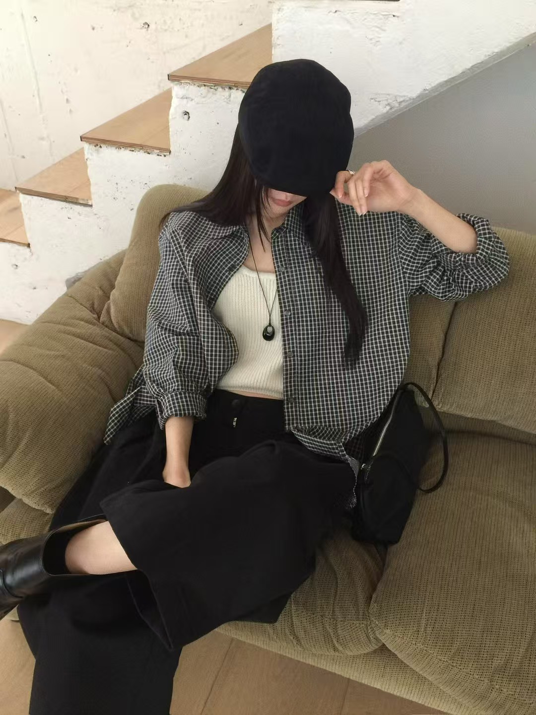 小格紋挺感襯衫