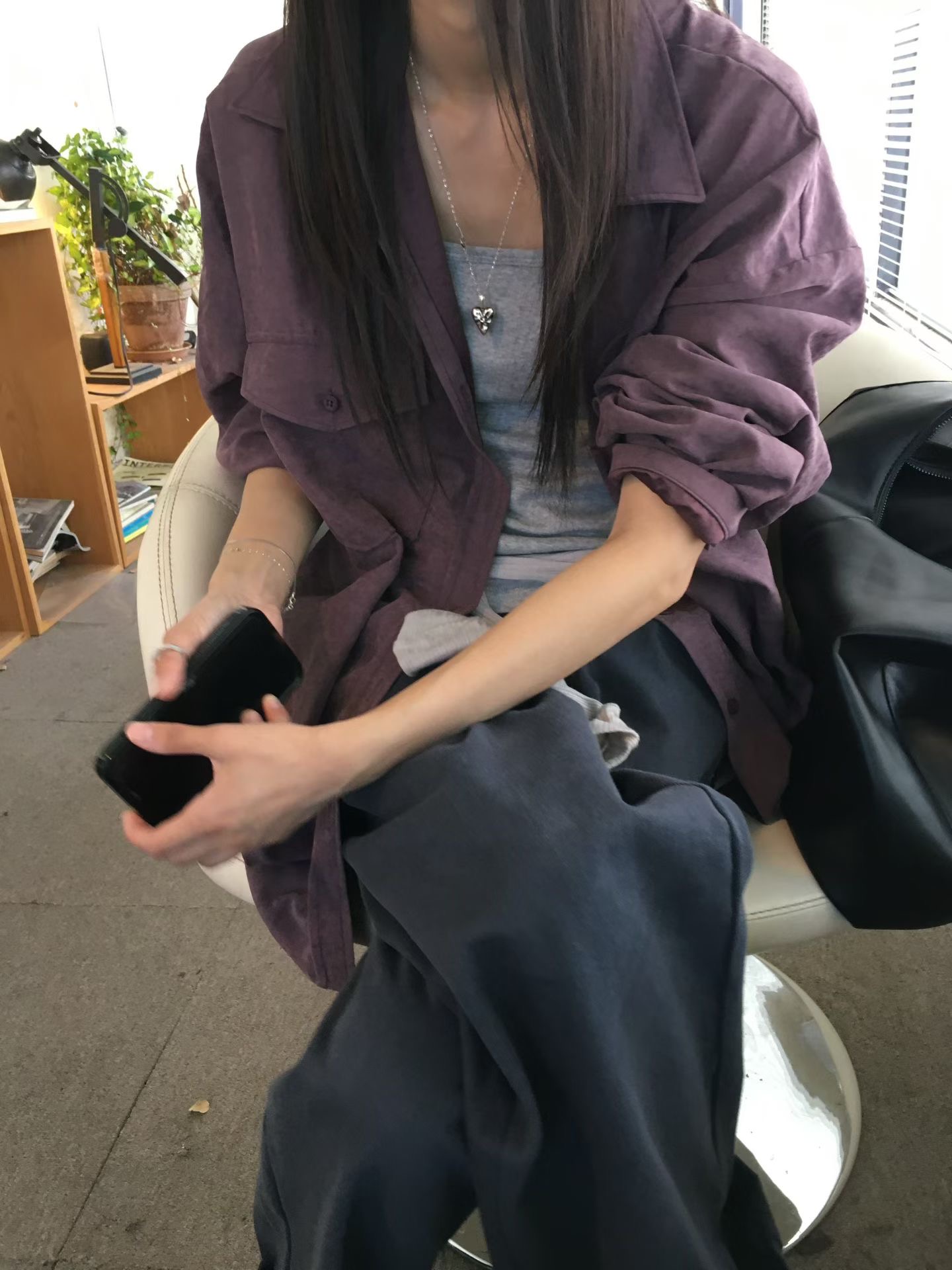 霧絨感不易皺軟襯衫：圖片 3